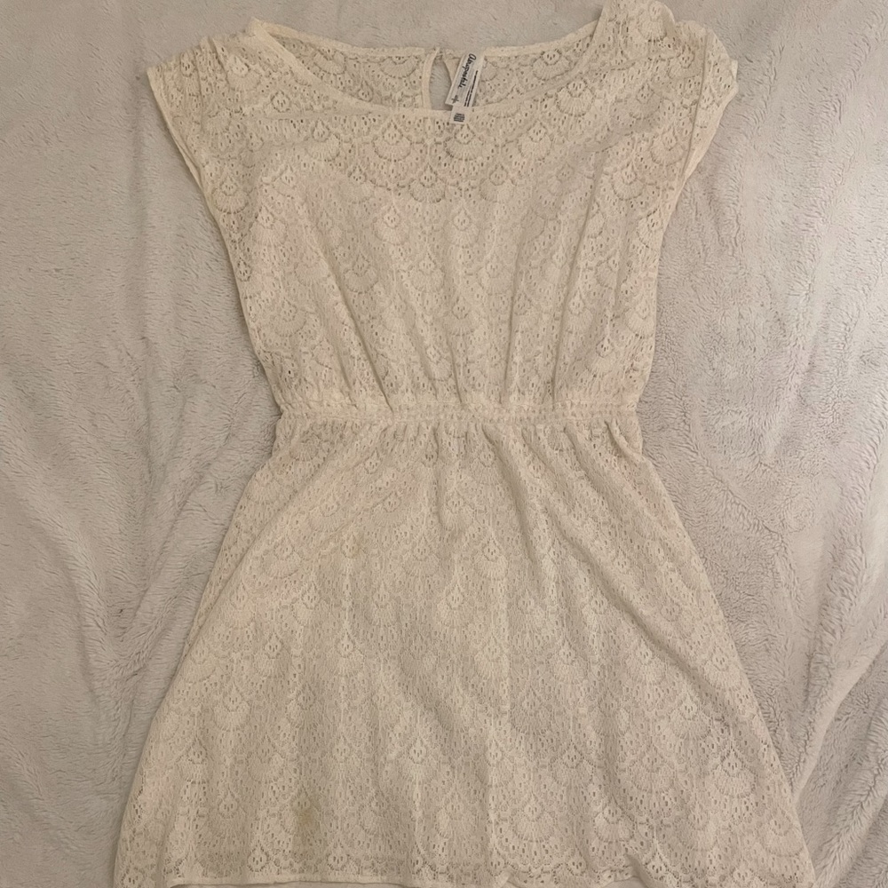 Aeropostale white lace high low dress